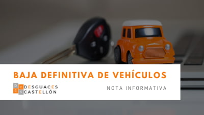 Nota informativa baja definitiva de coches